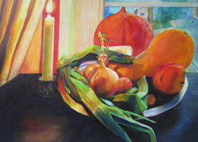 L&eacute;gumes d'automne, 28 x 38 cm, 2018 (collection priv&eacute;e)