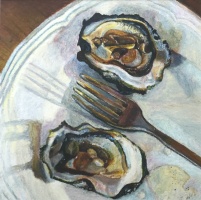 Les deux hu&icirc;tres, 16 x 16 cm, 2019 (collection priv&eacute;e)