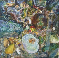 Coquillage sur l'estran, 16x16cm, 2019 (collection priv&eacute;e)