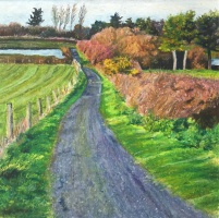 La route bleue - 16x16cm - 2020 (collection priv&eacute;e)