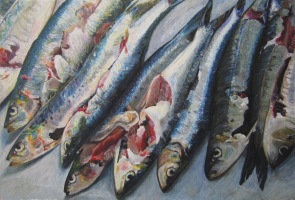 Les sardines - 30x20cm (Collection priv&eacute;e)