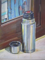 Thermos de caf&eacute; &agrave; l'atelier, 20 x 30 cm