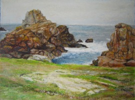 Rochers jaunes &agrave;Ouessant - 20x15cm