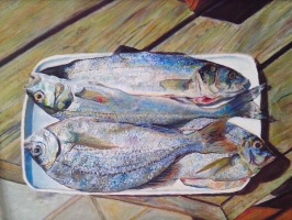 La p&ecirc;che de Grib 2, 30x40cm, 2018 (collection priv&eacute;e)