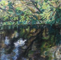Reflets de marais Arz - 25x25cm -2020 (collection priv&eacute;e)